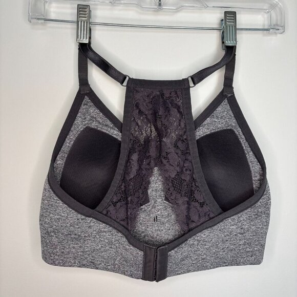 TORRID Curve 00 Lace Back Bra Grey Adjustable Strap Lightly Padded Racerback EUC - Picture 6 of 6